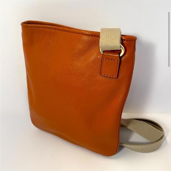 EUC Michael Kors Orange Pebbled Leather Crossbody Bag - Picture 7 of 10